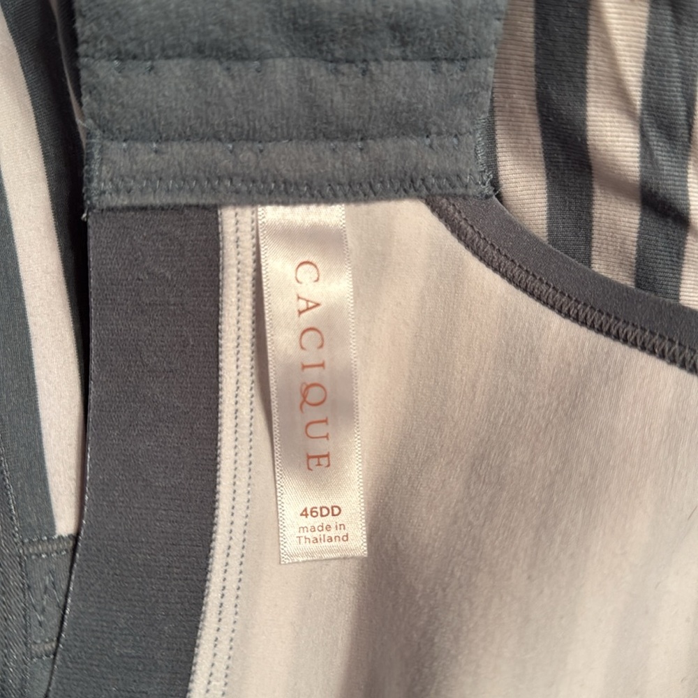 Cacique Gray & White Striped Bra - Picture 3 of 3